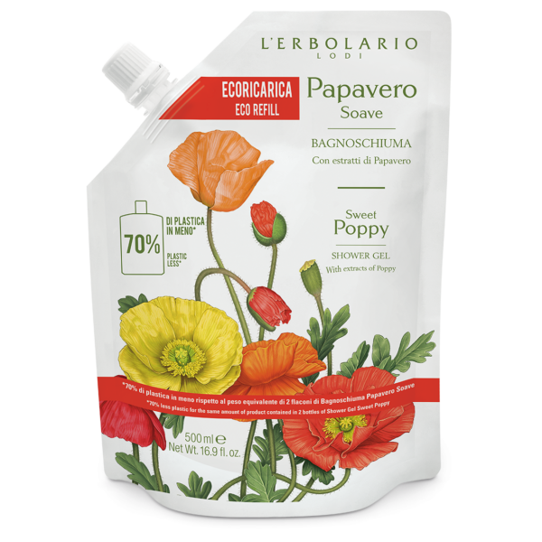 Ecoricarica Bagnoschiuma Papavero Soave