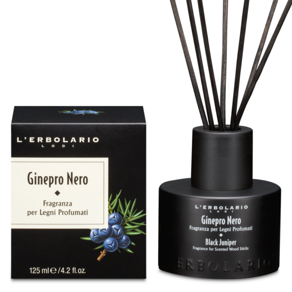 Fragranza per Legni Profumati con Bastoncini Ginepro Nero