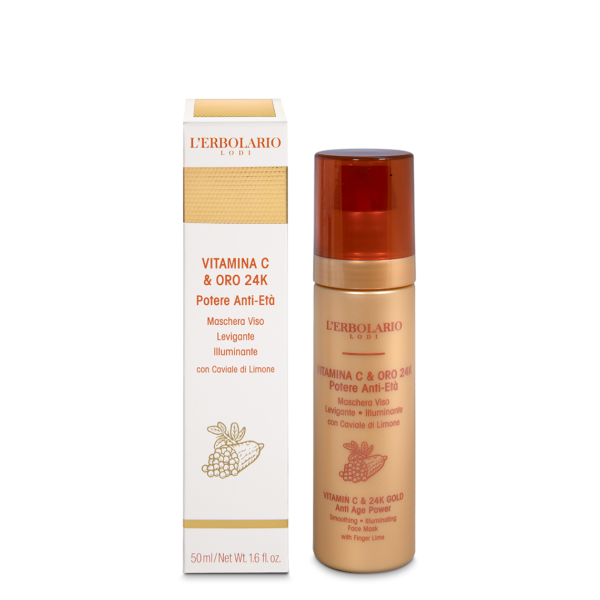 Maschera Viso Vitamina C & Oro 24K