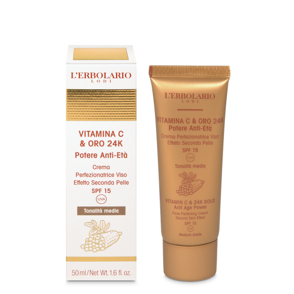 Crema Perfezionatrice Viso tonalità media Vitamina C & Oro 24K